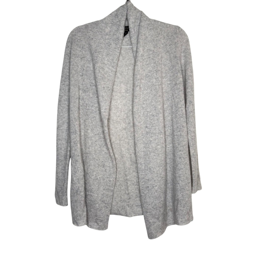 Charter Club Open Front Cardigan XS Gray 100% Cashmere Shawl Collar Luxury Cozy